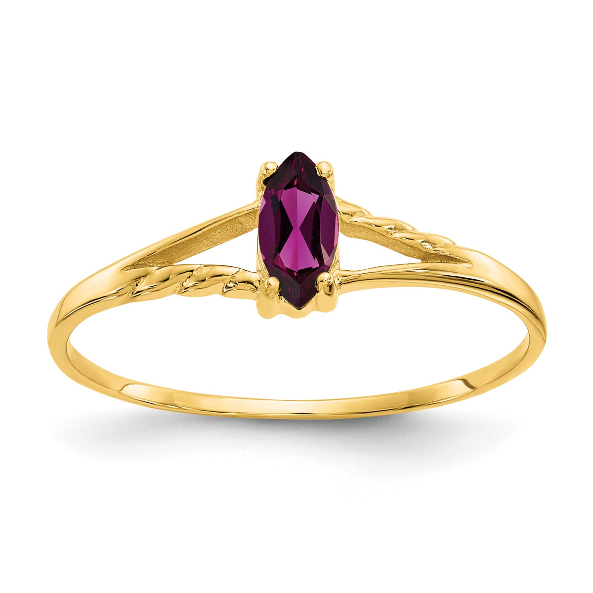 14k 6x3 Marquise Rhodolite Garnet Birthstone Ring