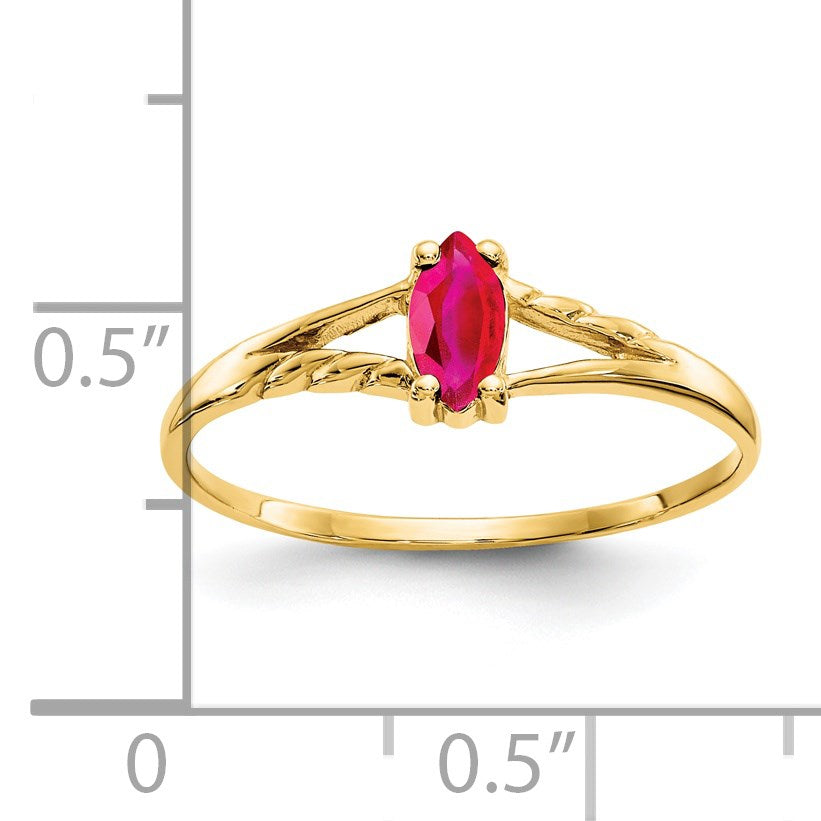 14k 6x3 Marquise Ruby Birthstone Ring