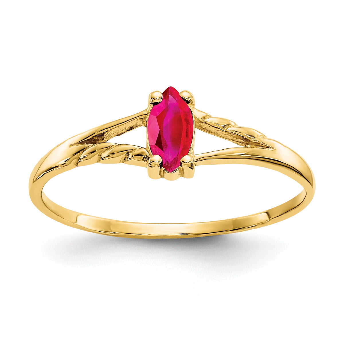 14k 6x3 Marquise Ruby Birthstone Ring