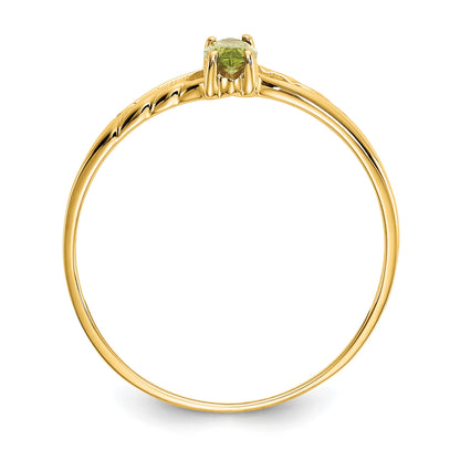 14k 6x3 Marquise Peridot Birthstone Ring