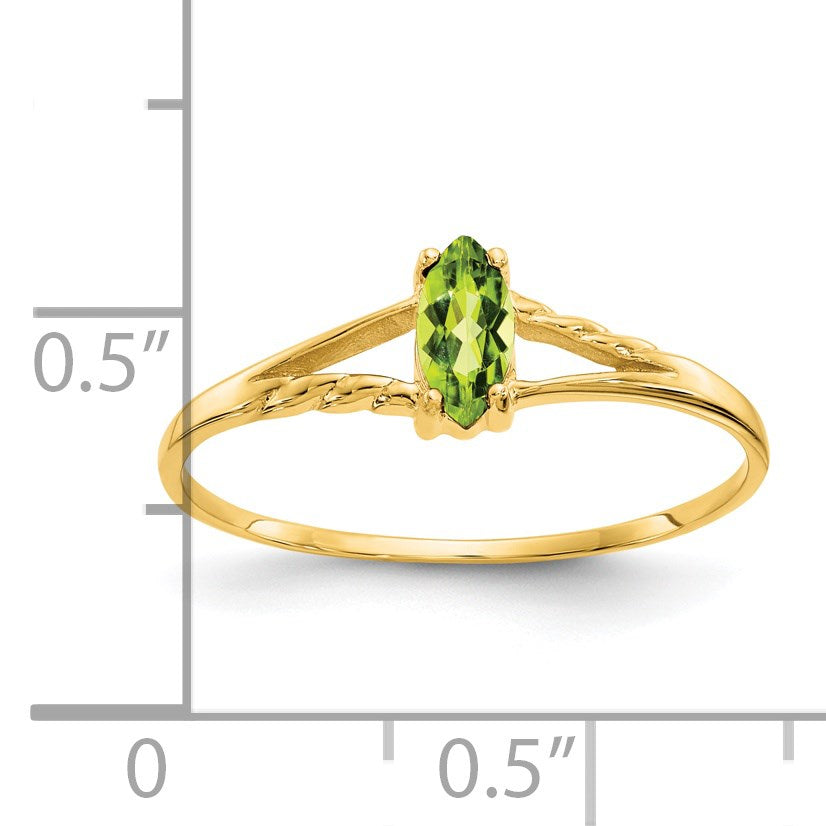 14k 6x3 Marquise Peridot Birthstone Ring