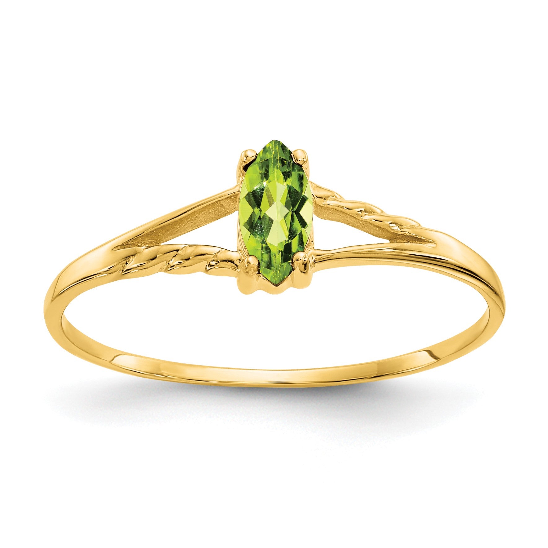 14k 6x3 Marquise Peridot Birthstone Ring
