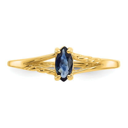 14k 6x3 Marquise Sapphire Birthstone Ring