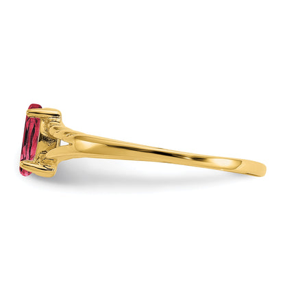 14k 6x3 Marquise Pink Tourmaline Birthstone Ring