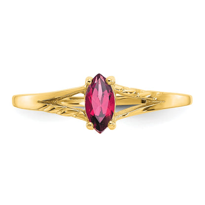 14k 6x3 Marquise Pink Tourmaline Birthstone Ring