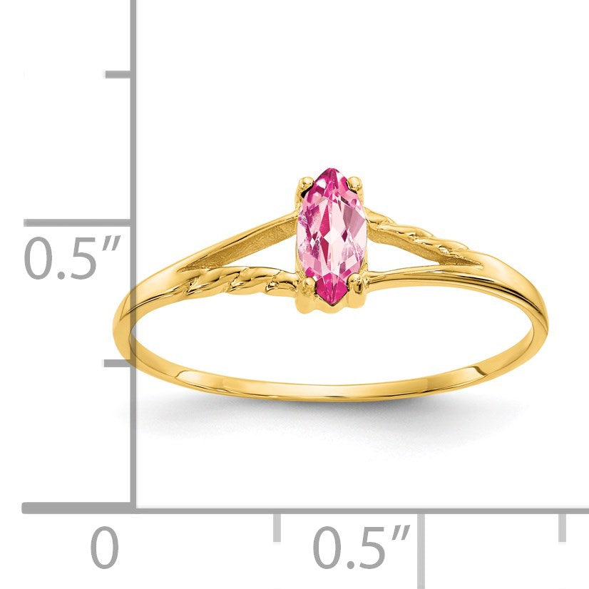 14k 6x3 Marquise Pink Tourmaline Birthstone Ring