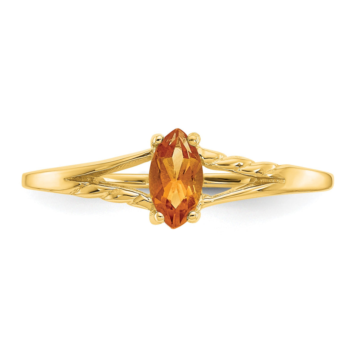 14k 6x3 Marquise Citrine Birthstone Ring