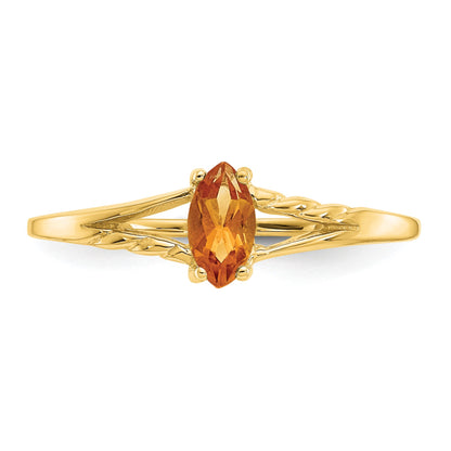 14k 6x3 Marquise Citrine Birthstone Ring