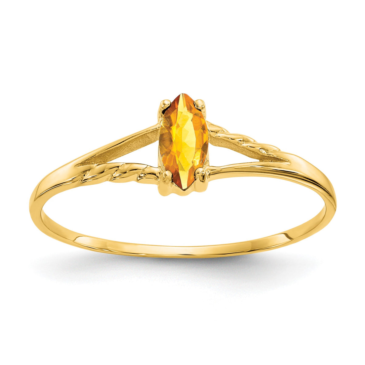 14k 6x3 Marquise Citrine Birthstone Ring