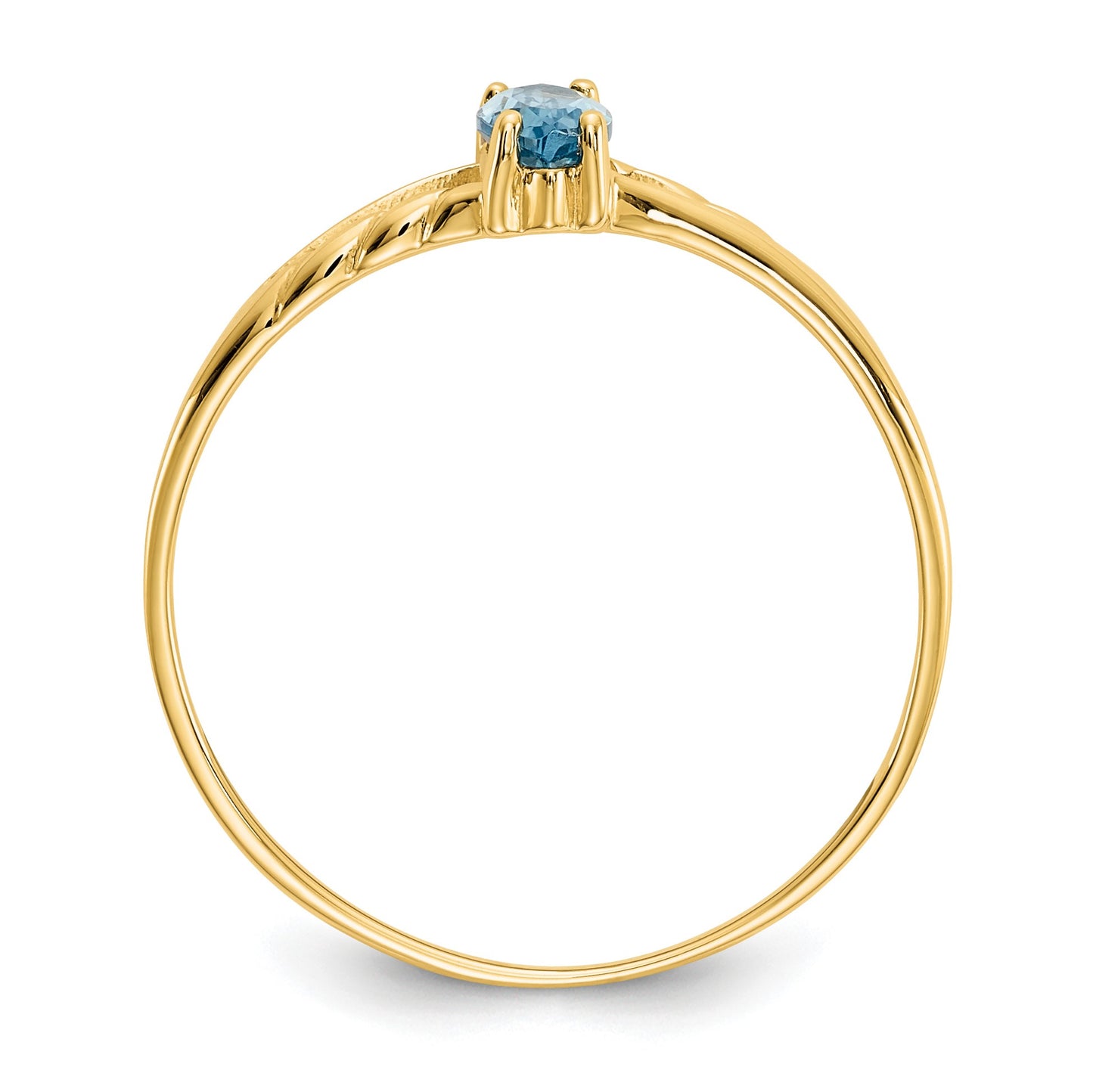 14k 6x3 Marquise Blue Topaz Birthstone Ring
