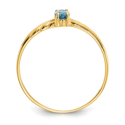 14k 6x3 Marquise Blue Topaz Birthstone Ring
