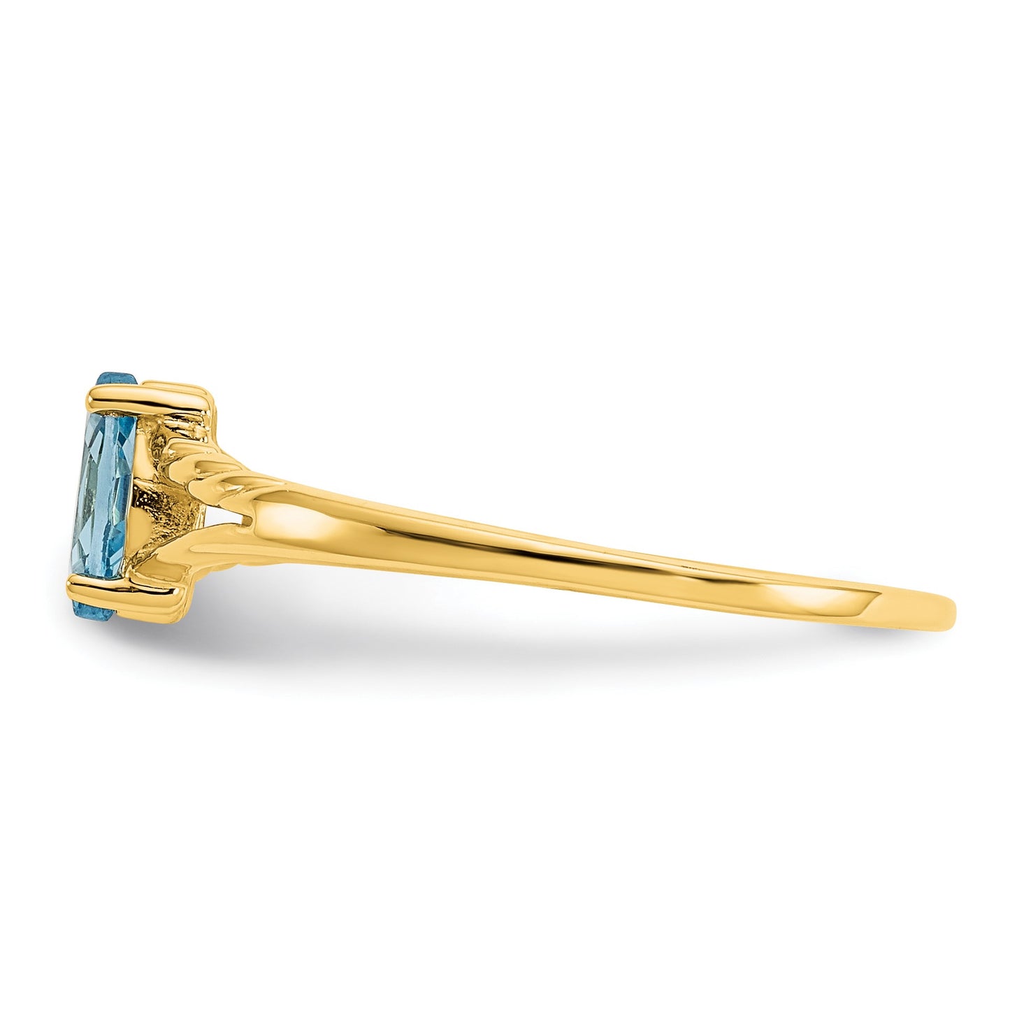 14k 6x3 Marquise Blue Topaz Birthstone Ring