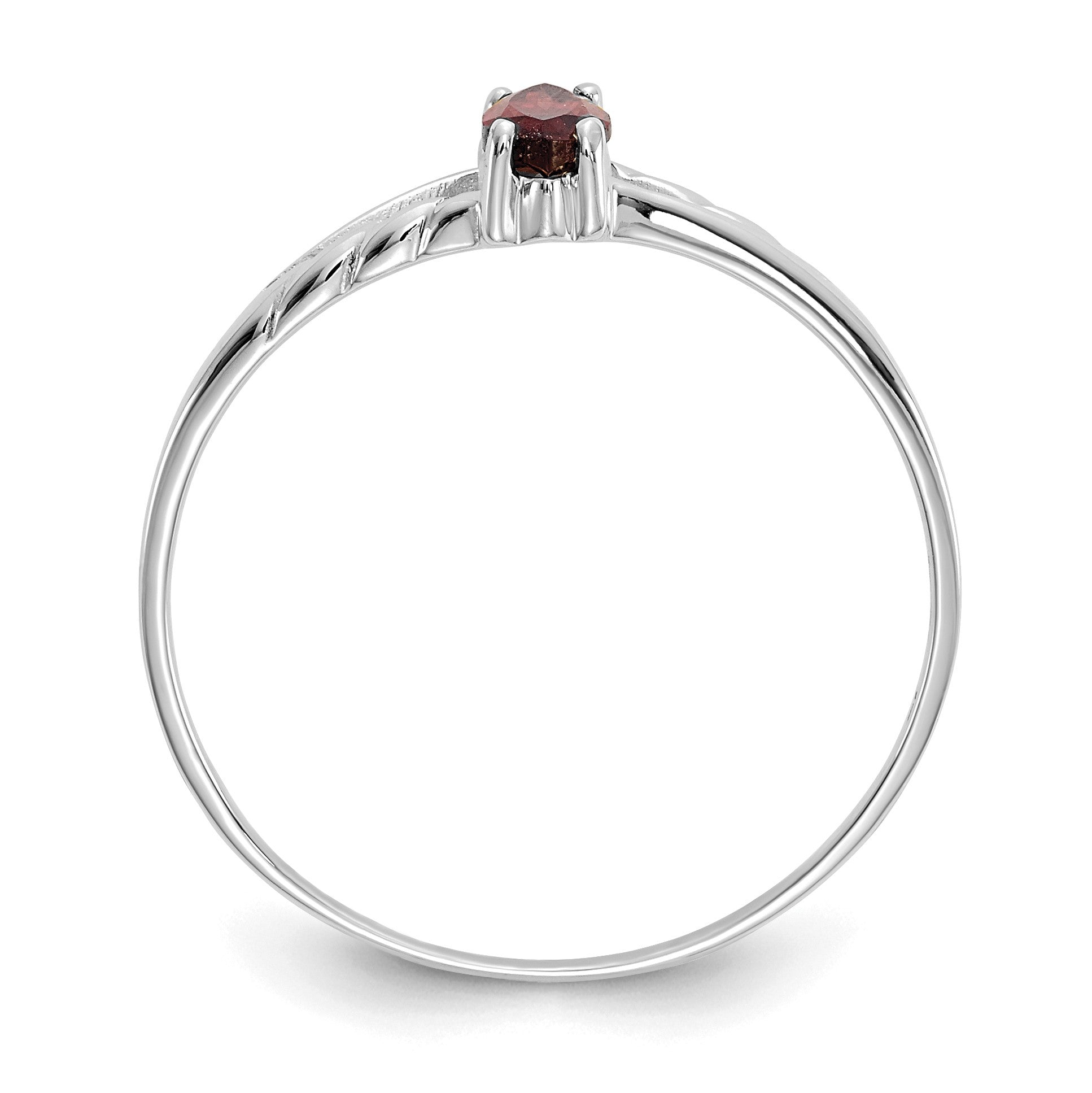 14k White Gold 6x3 Marquise Garnet Birthstone Ring