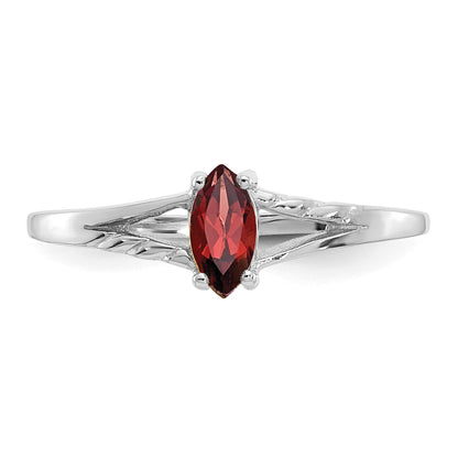14k White Gold 6x3 Marquise Birthstone Ring Mounting