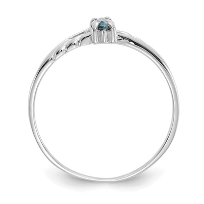 14k White Gold 6x3 Marquise Aquamarine Birthstone Ring