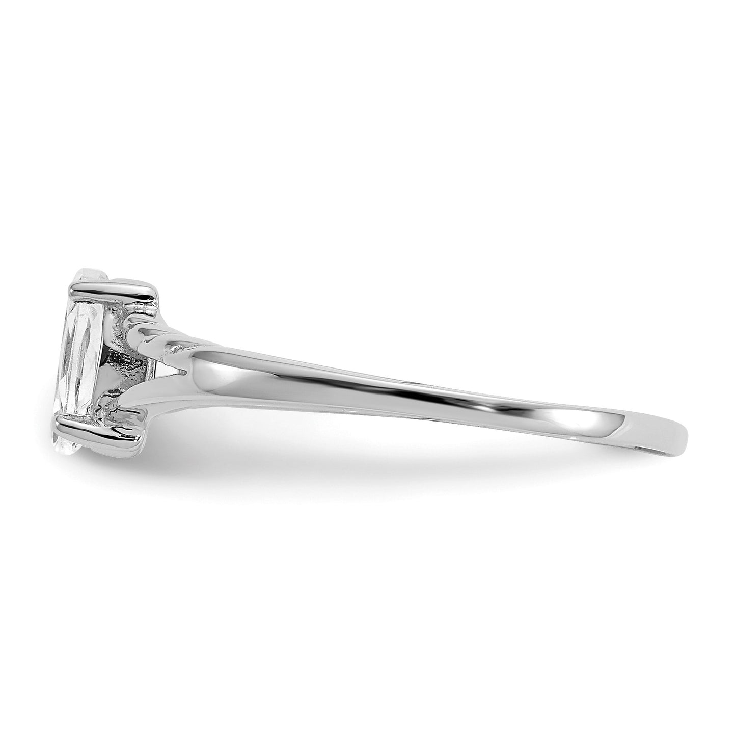 14k White Gold 6x3 Marquise White Topaz Birthstone Ring