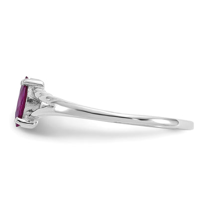 14k White Gold 6x3 Marquise Rhodolite Garnet Birthstone Ring