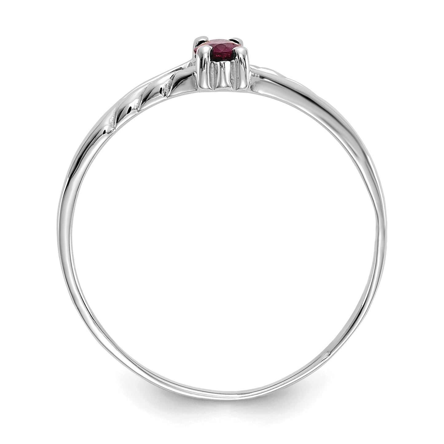 14k White Gold 6x3 Marquise Ruby Birthstone Ring