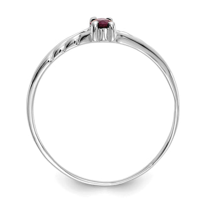 14k White Gold 6x3 Marquise Ruby Birthstone Ring