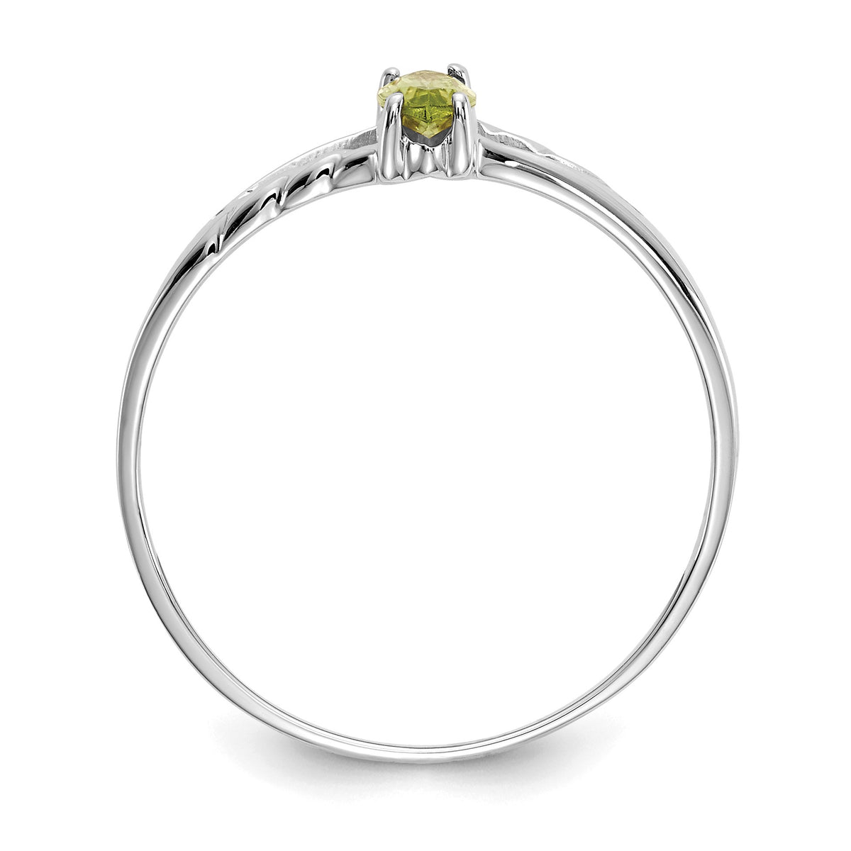 14k White Gold 6x3 Marquise Peridot Birthstone Ring