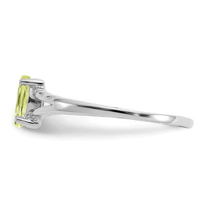 14k White Gold 6x3 Marquise Peridot Birthstone Ring