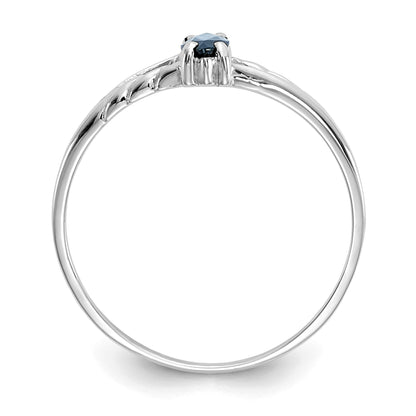 14k White Gold 6x3 Marquise Sapphire Birthstone Ring