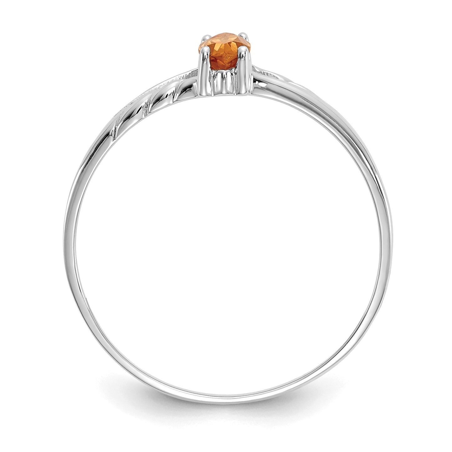14k White Gold 6x3 Marquise Citrine Birthstone Ring