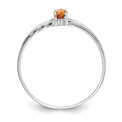14k White Gold 6x3 Marquise Citrine Birthstone Ring