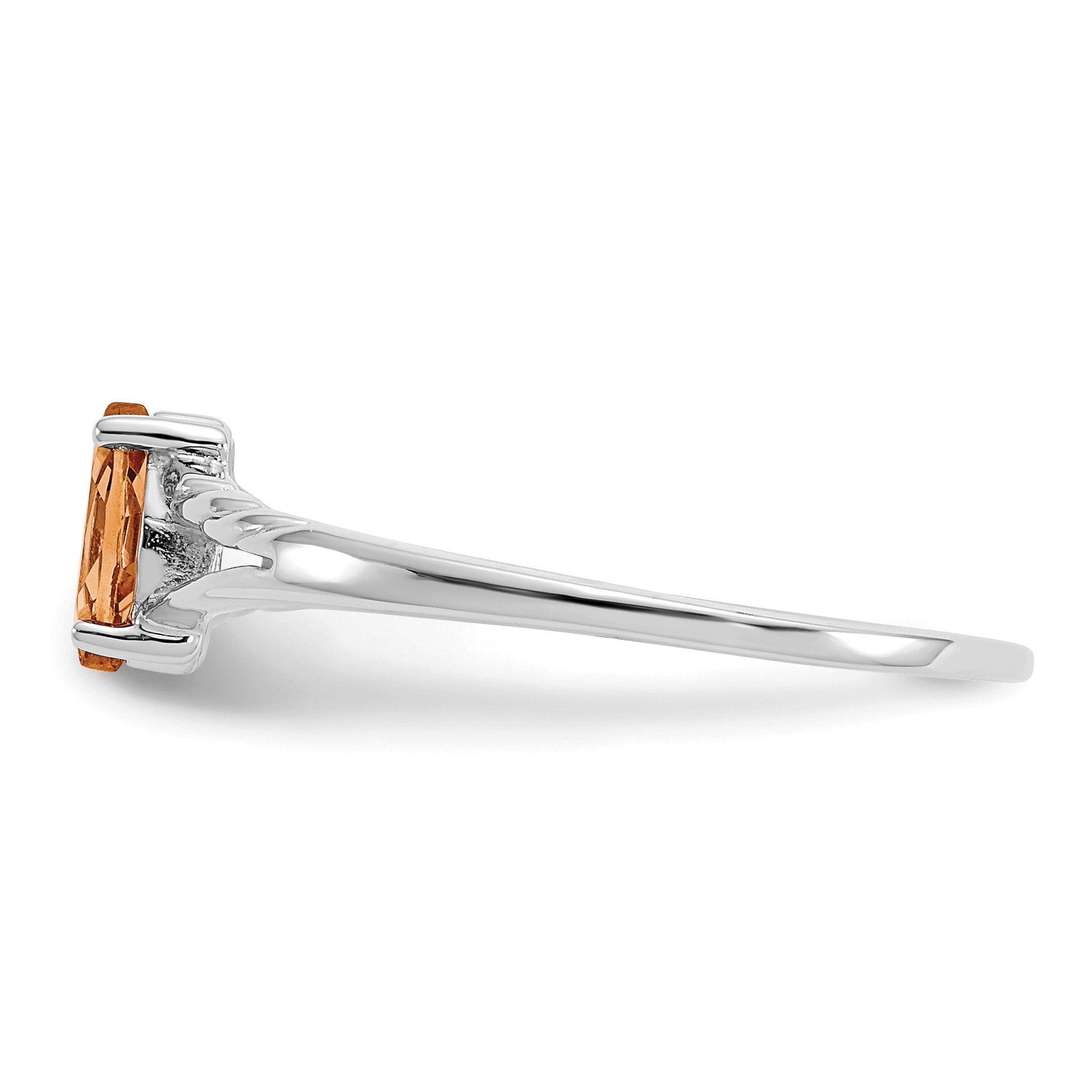14k White Gold 6x3 Marquise Citrine Birthstone Ring