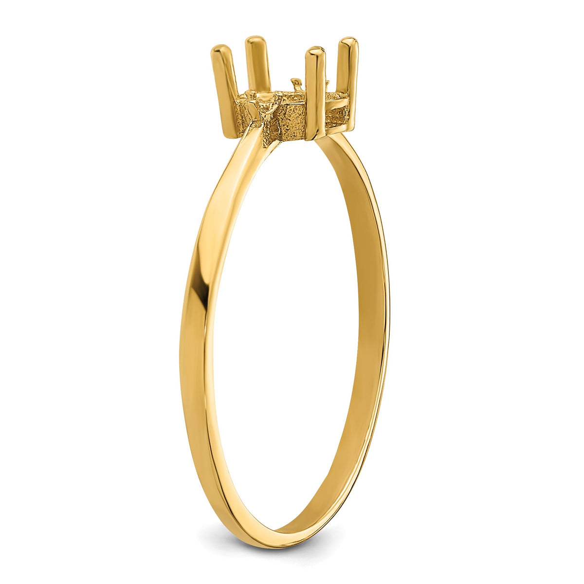 14k Diamond and 6x4 Oval Birthstone Ring Mounting