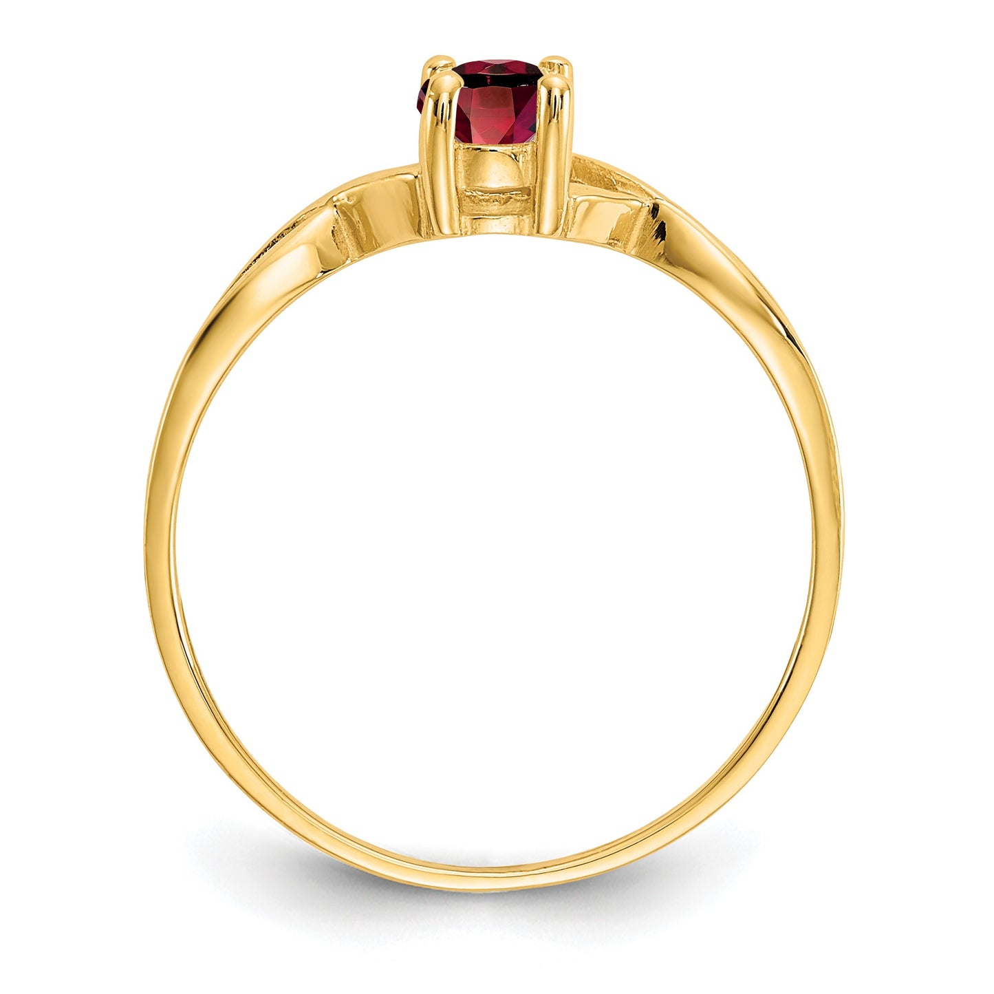 14k 6x4 Oval Garnet Birthstone Ring