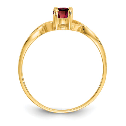 14k 6x4 Oval Garnet Birthstone Ring