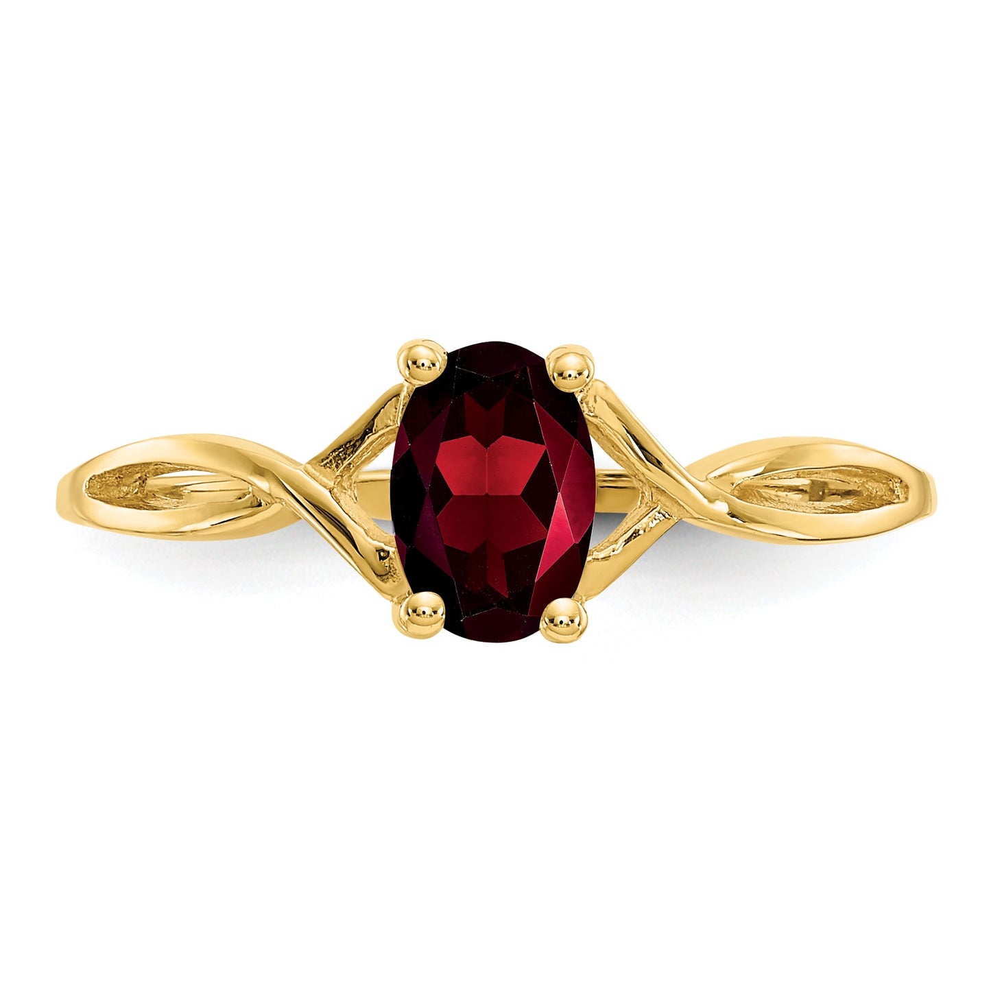 14k 6x4 Oval Garnet Birthstone Ring