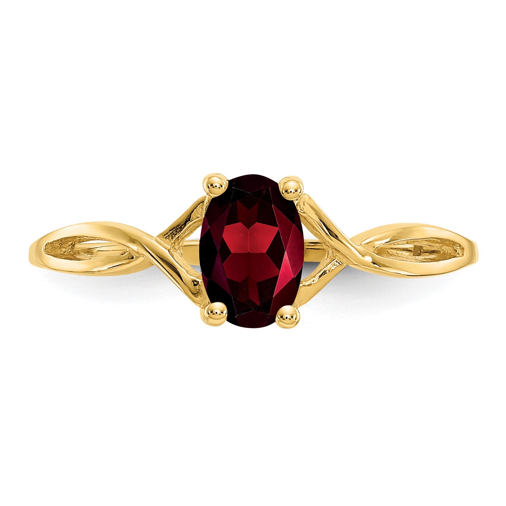 14k 6x4 Oval Garnet Birthstone Ring