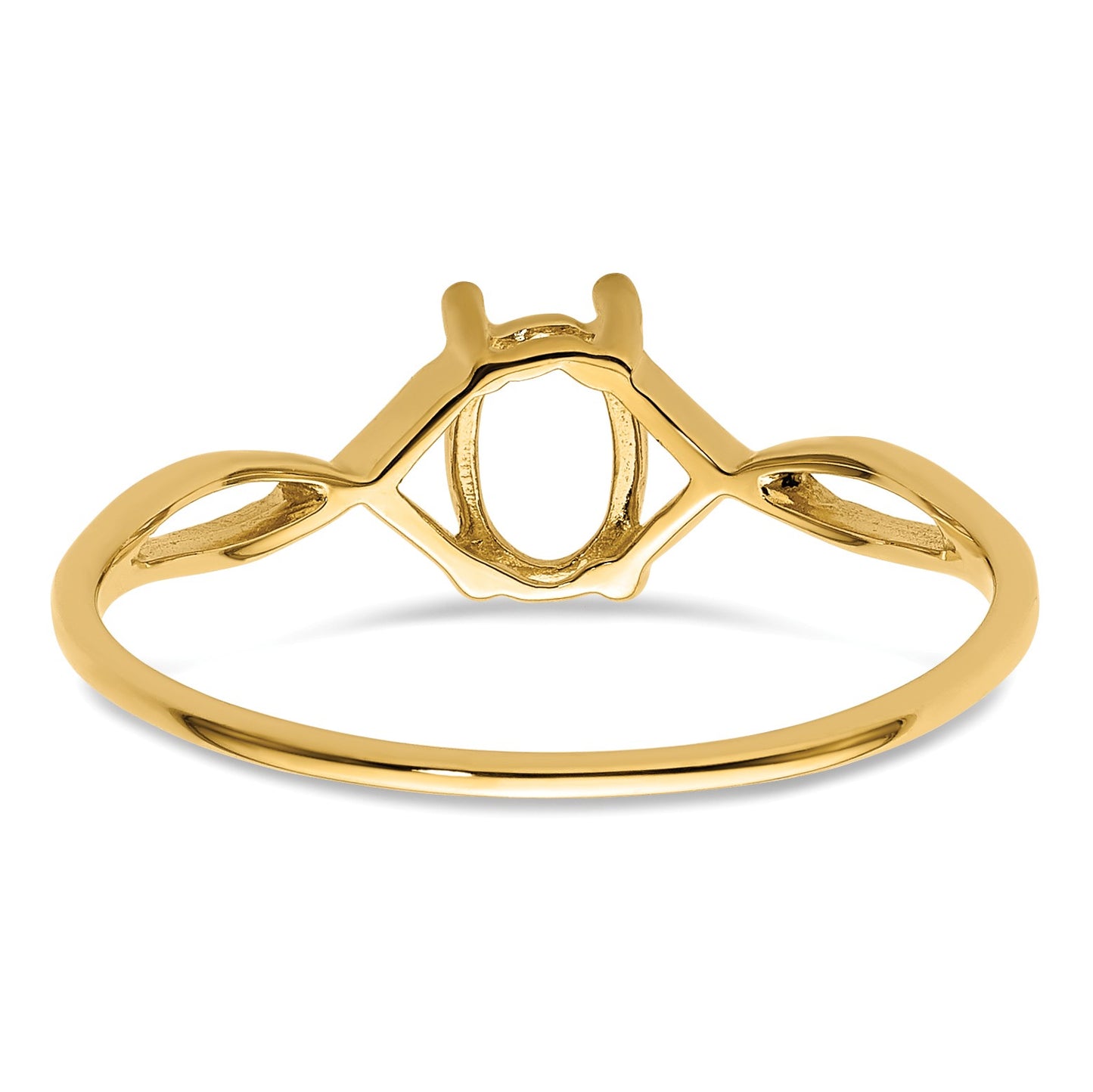 14k 6x4 Oval Birthstone Ring Mounting