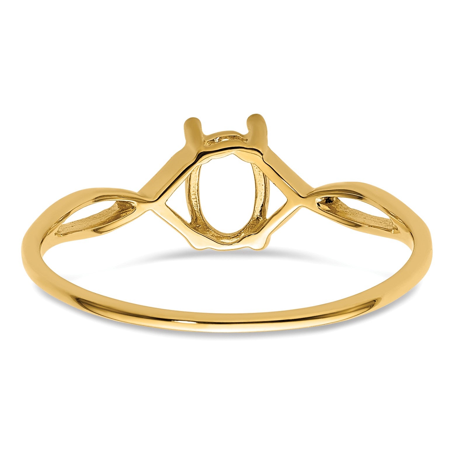 14k 6x4 Oval Birthstone Ring Mounting