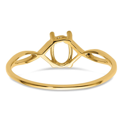 14k 6x4 Oval Birthstone Ring Mounting