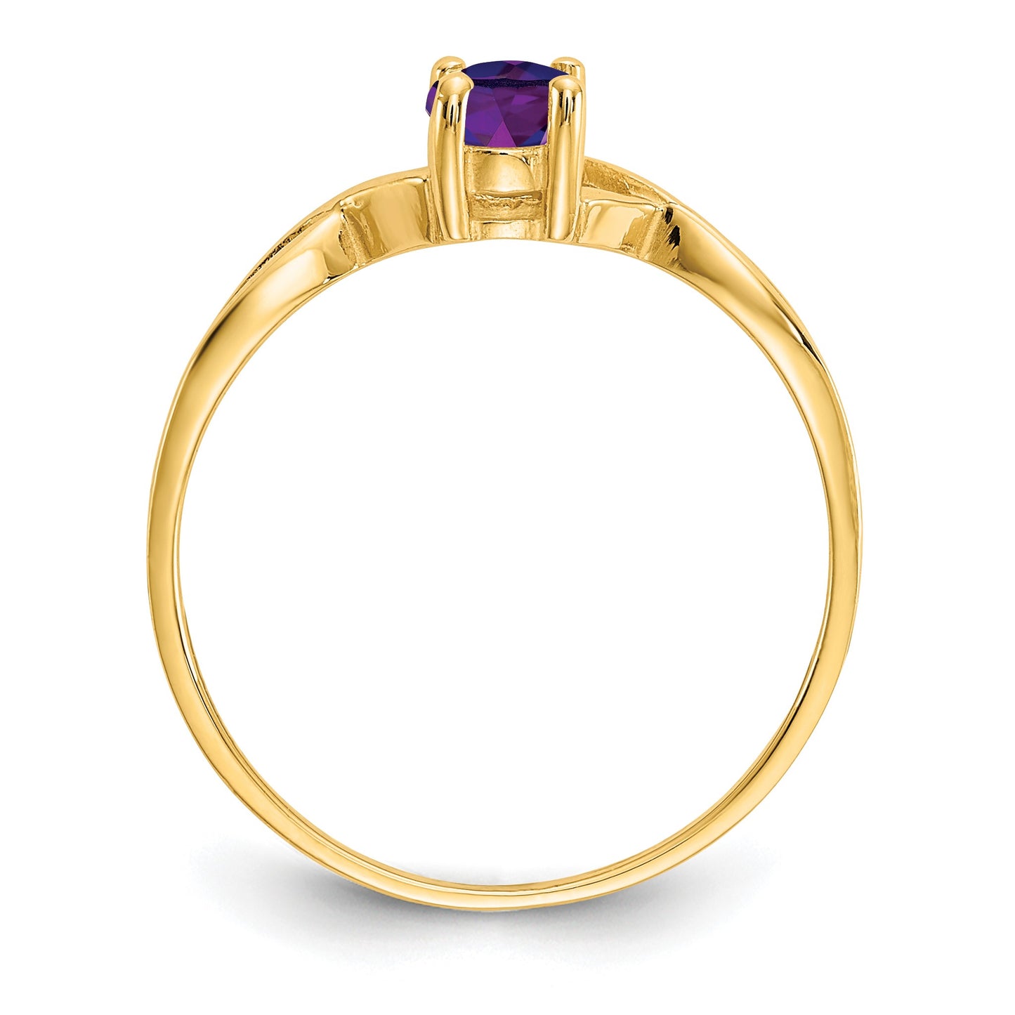 14k 6x4 Oval Amethyst Birthstone Ring
