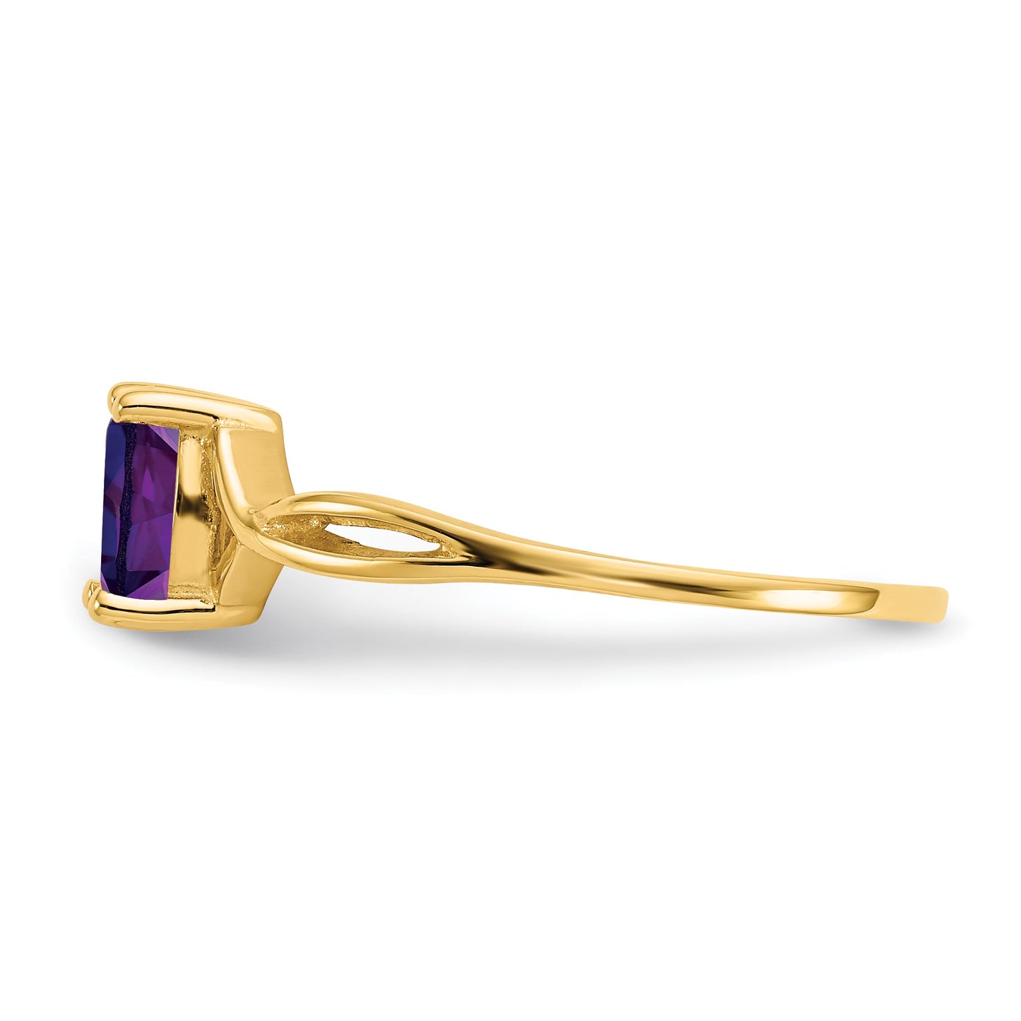 14k 6x4 Oval Amethyst Birthstone Ring