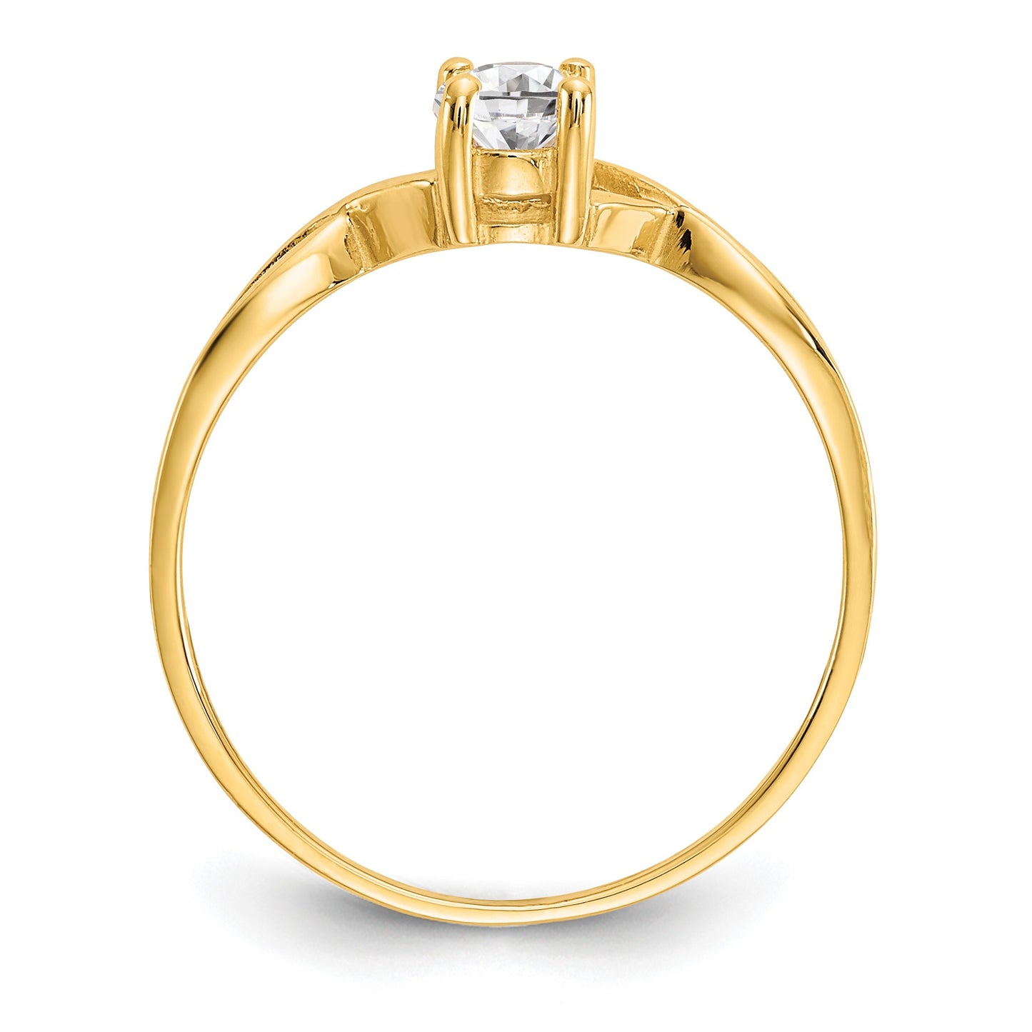 14k 6x4 Oval White Topaz Birthstone Ring