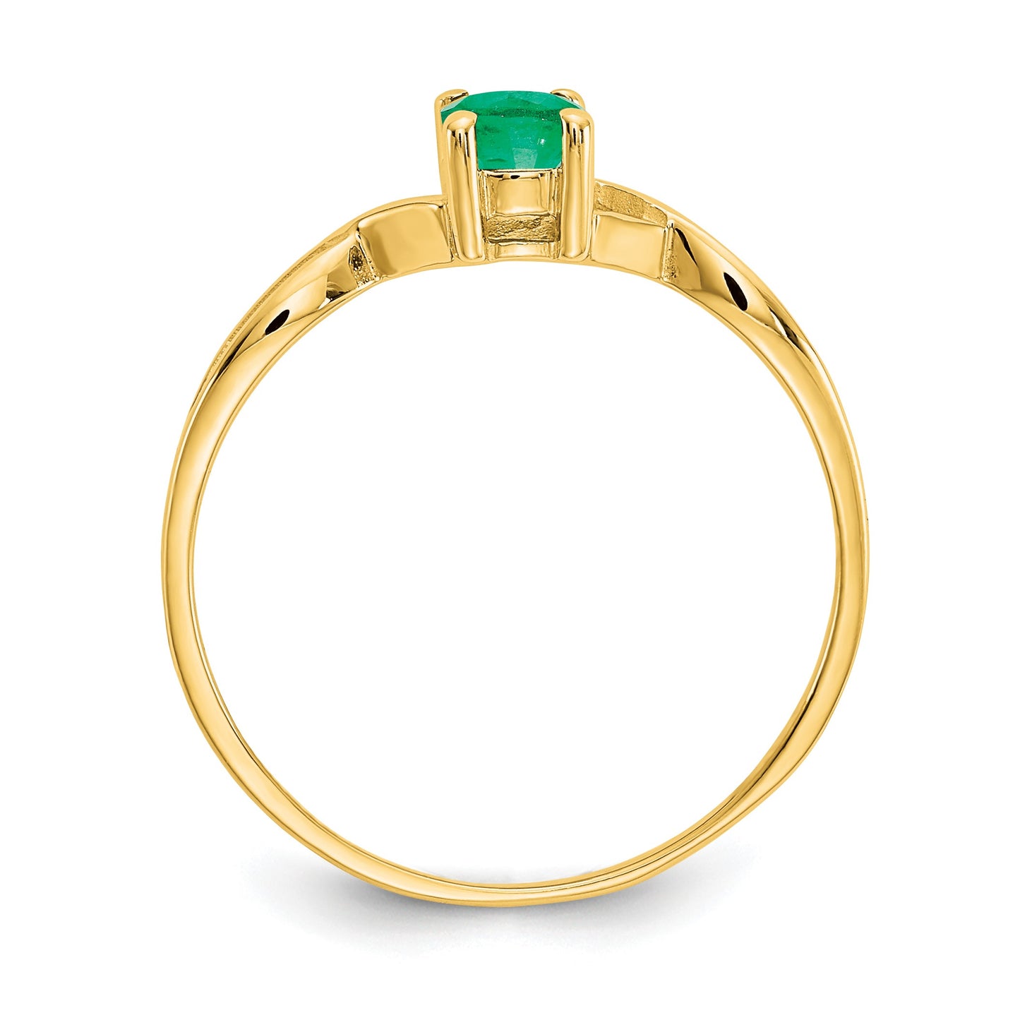 14k 6x4 Oval Emerald Birthstone Ring