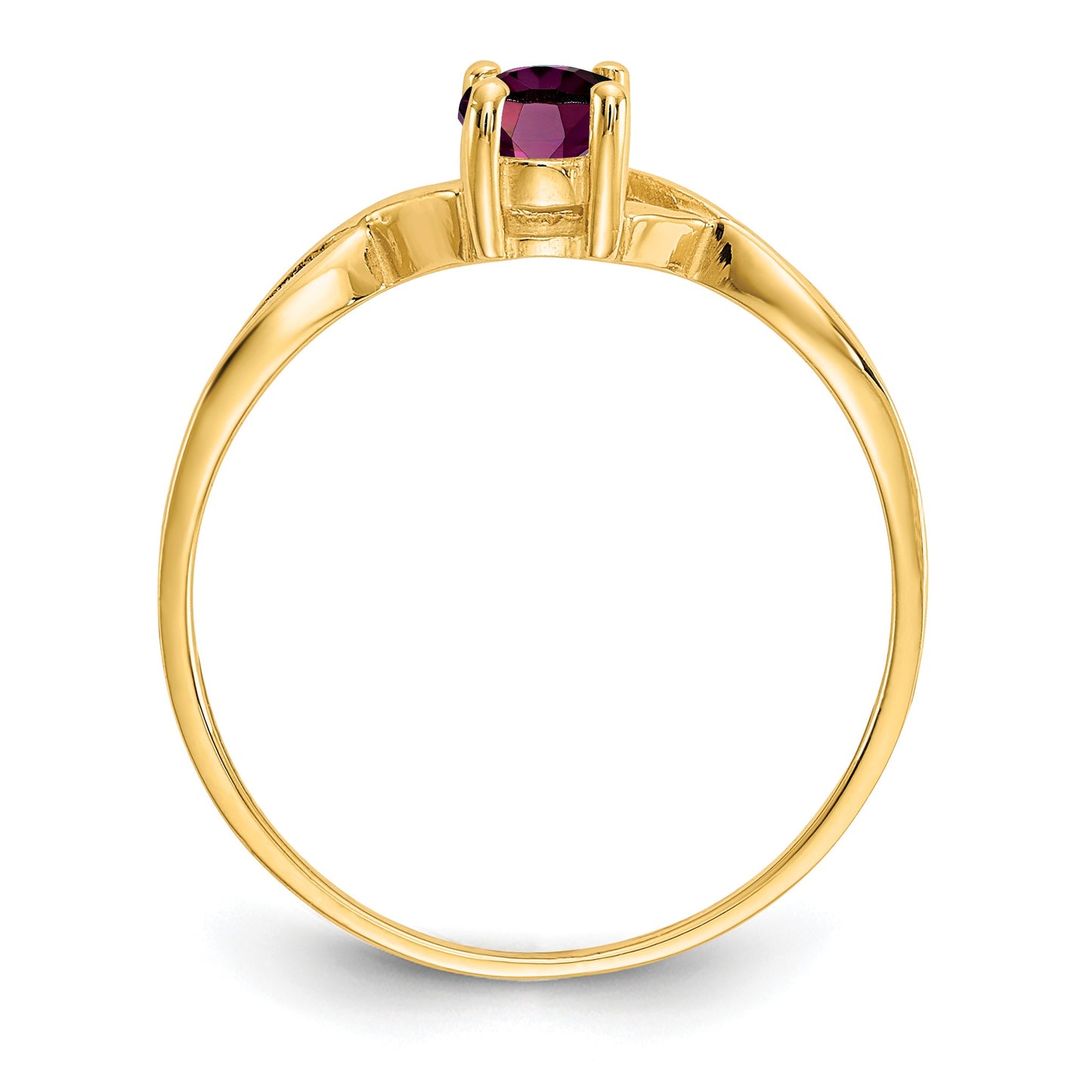 14k 6x4 Oval Rhodolite Garnet Birthstone Ring