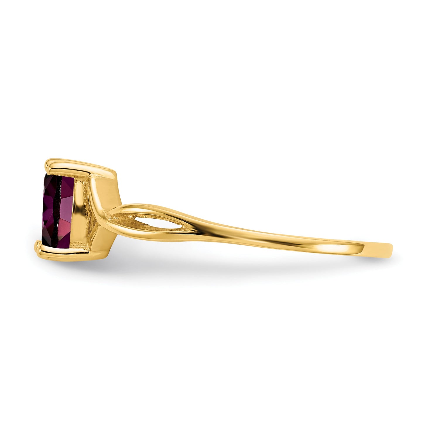 14k 6x4 Oval Rhodolite Garnet Birthstone Ring