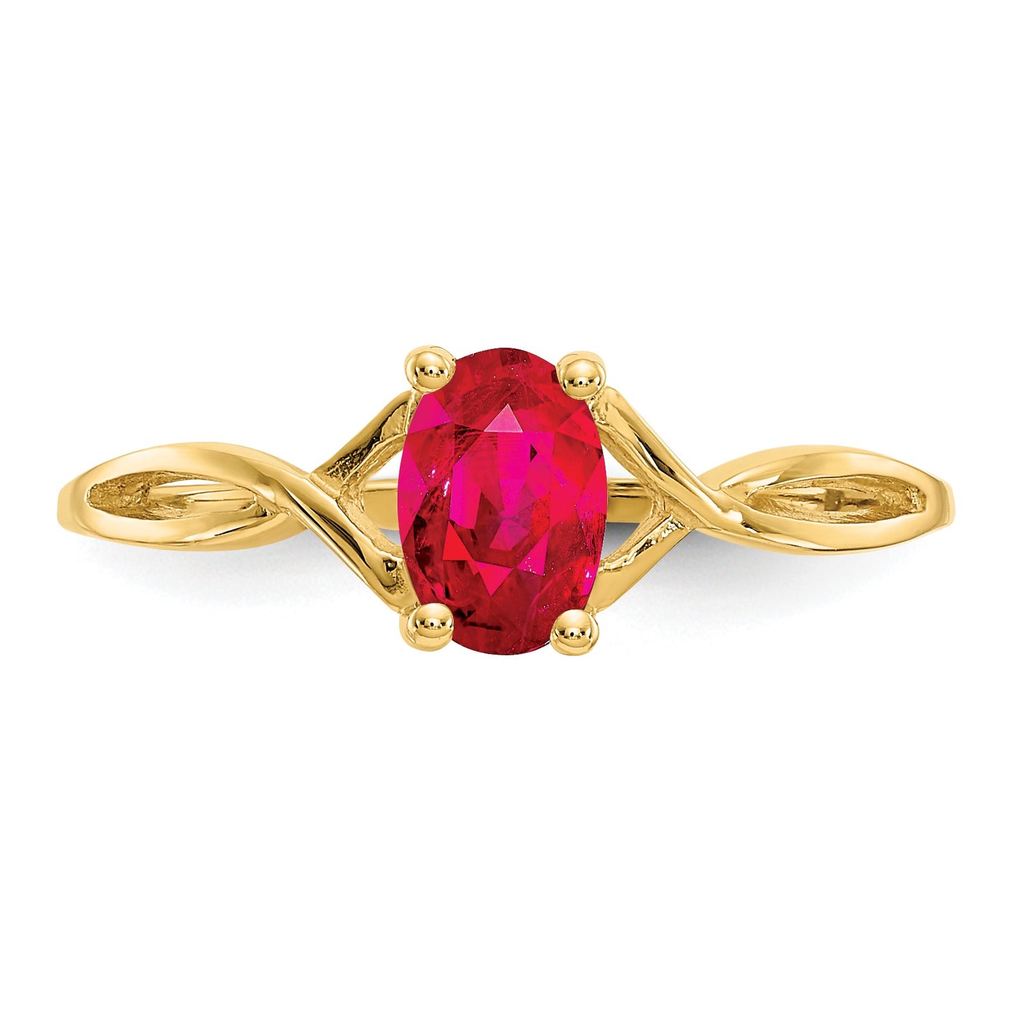 14k 6x4 Oval Ruby Birthstone Ring