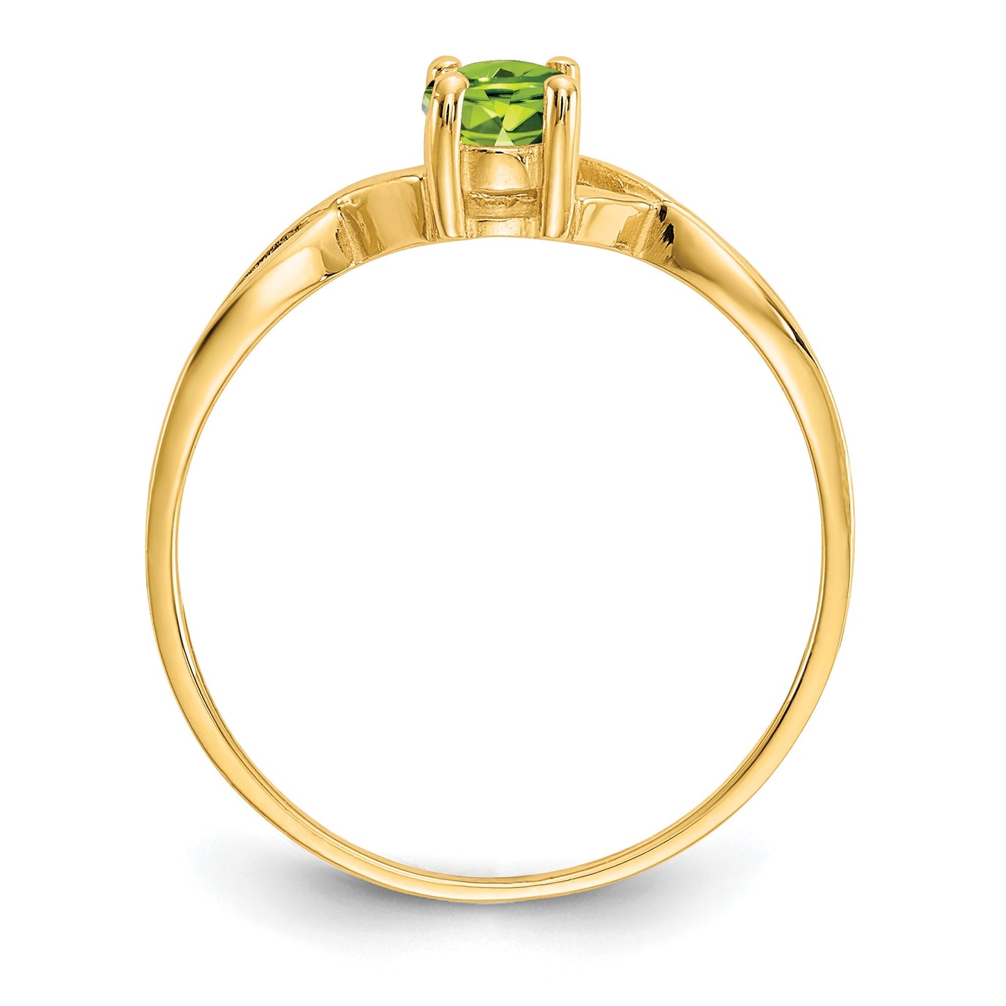 14k 6x4 Oval Peridot Birthstone Ring