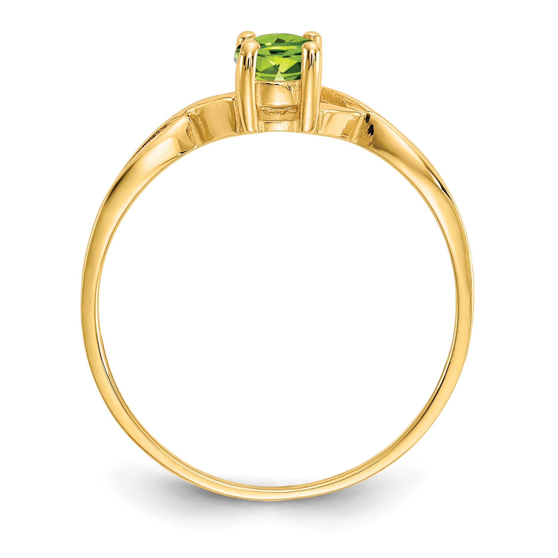 14k 6x4 Oval Peridot Birthstone Ring