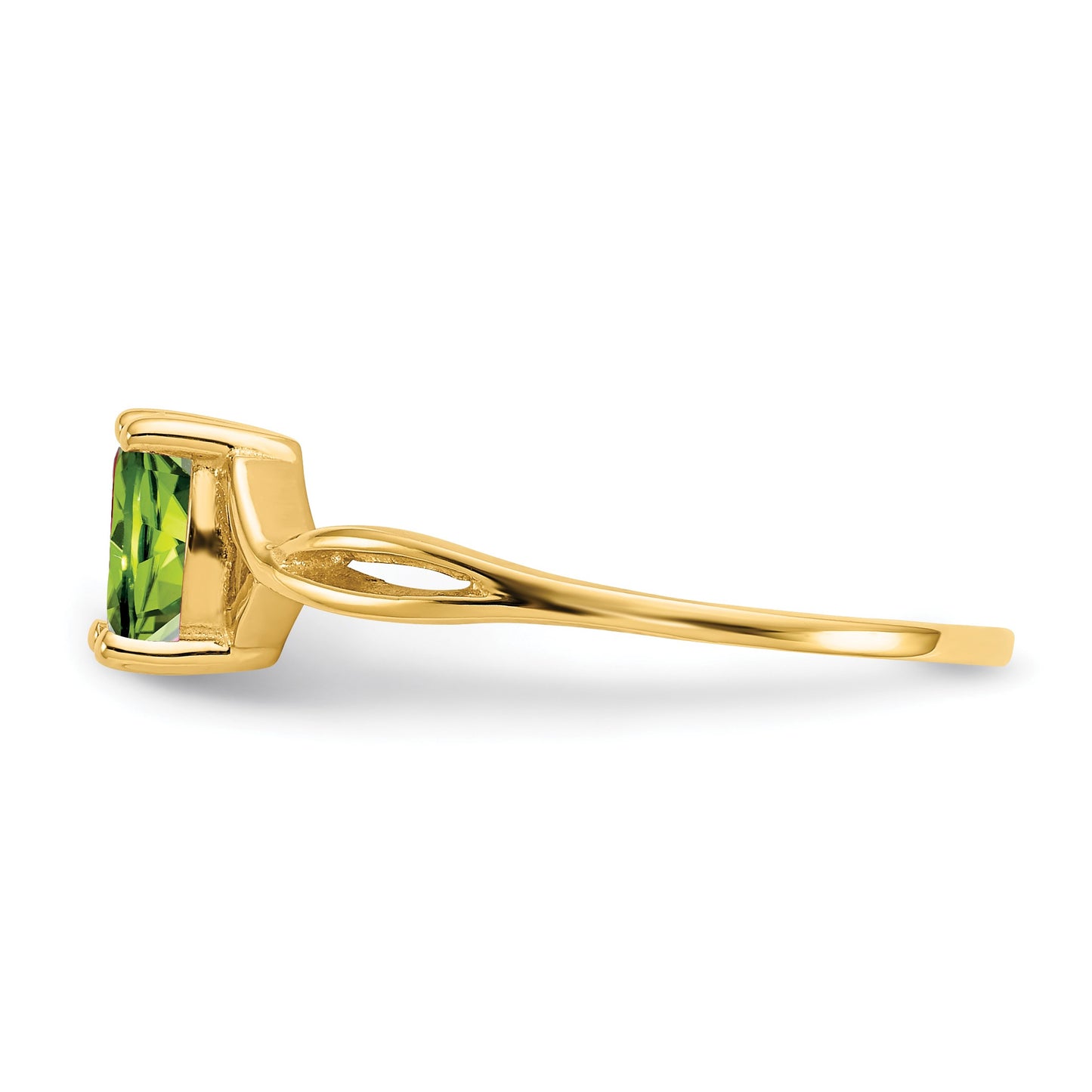 14k 6x4 Oval Peridot Birthstone Ring
