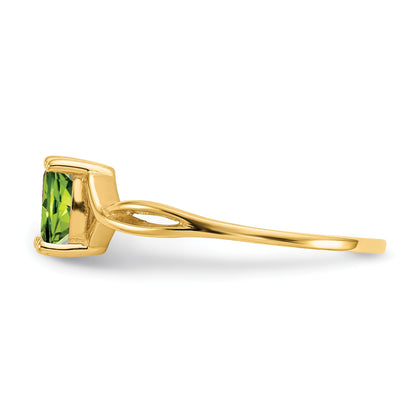 14k 6x4 Oval Peridot Birthstone Ring