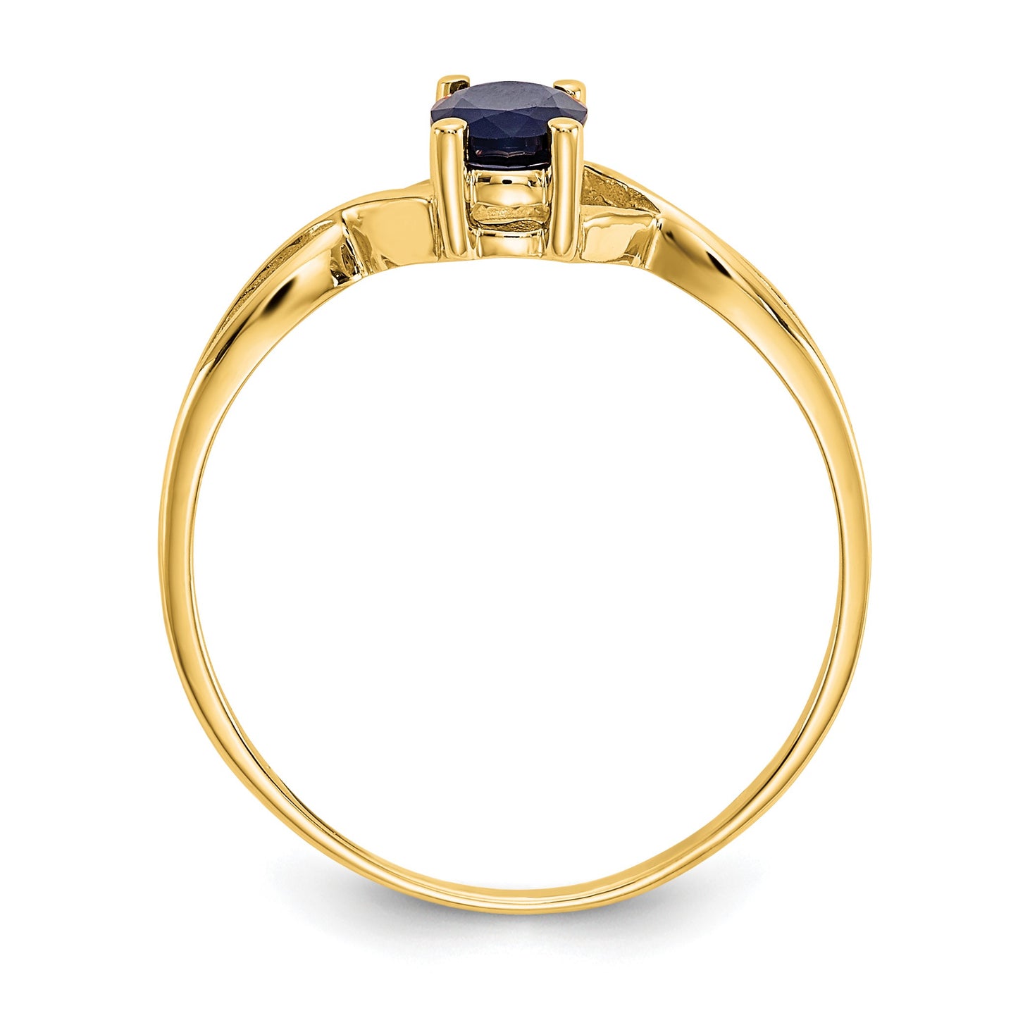 14k 6x4 Oval Sapphire Birthstone Ring