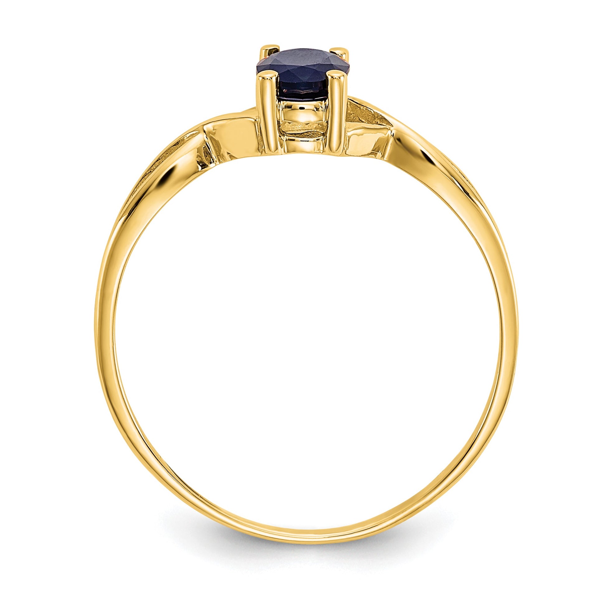 14k 6x4 Oval Sapphire Birthstone Ring
